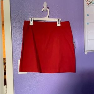 plain red skirt